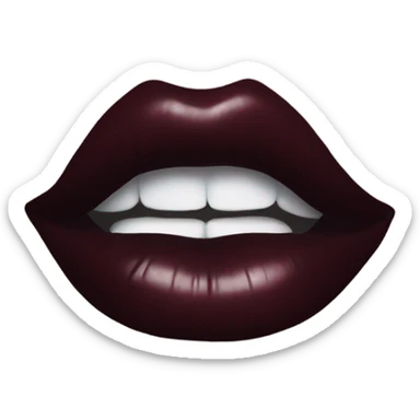 dark burgundy lipstick kiss print sticker