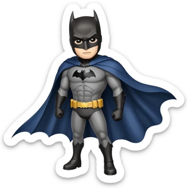 Batman superhero with cape and cowl, dark knight detective pose sticker