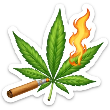 marihuana joint lit sticker