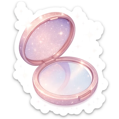 sparkling compact mirror, soft and dreamy sticker