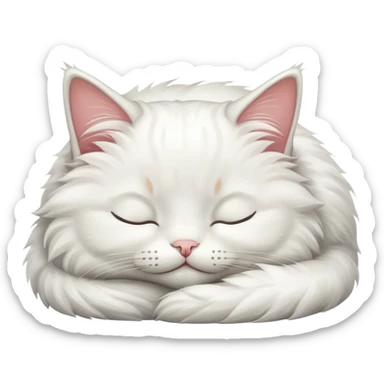 Cat sleep white sticker