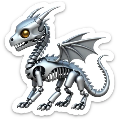 A skeleton robot dragon tiny cute sticker