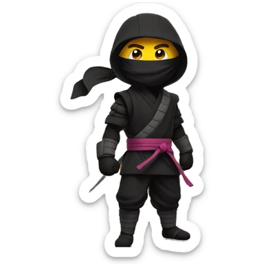 ninja in front of the sunset sticker