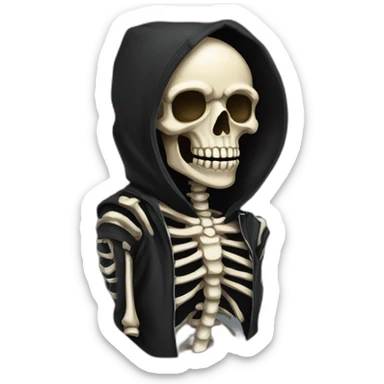 🤦 skeleton in black hoodie  sticker