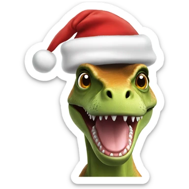 Trex wearing a Santa hat  sticker