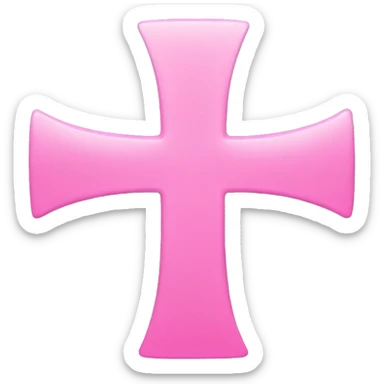 pink cross symbol sticker