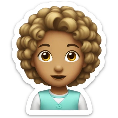 Cute little girl with a lot of hair sticker