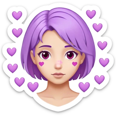 Corazones color lila sticker