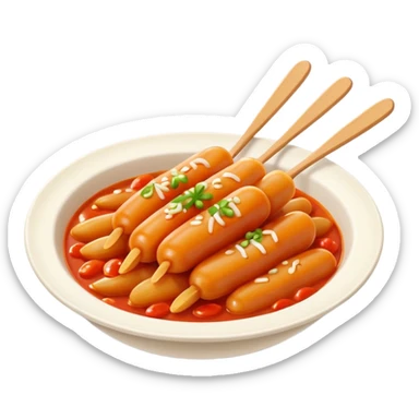 cartoon tteokbokki, cute, playful sticker