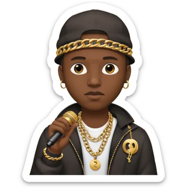 rapper man with microphone sticker