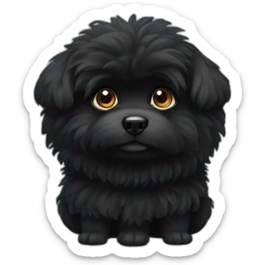 black-fluffy-dog sticker