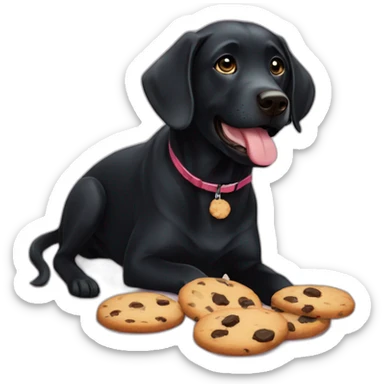 Black labrador that eat cookies and says food sticker