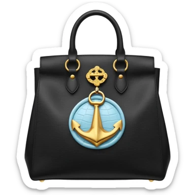 black bag with vivienne westwood logo sticker