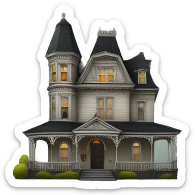 Queen Anne Victorian haunted house  sticker