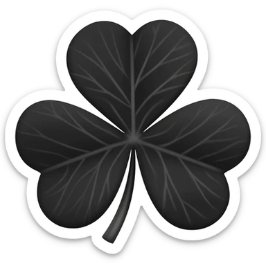 Five leaf clover with black colour sticker
