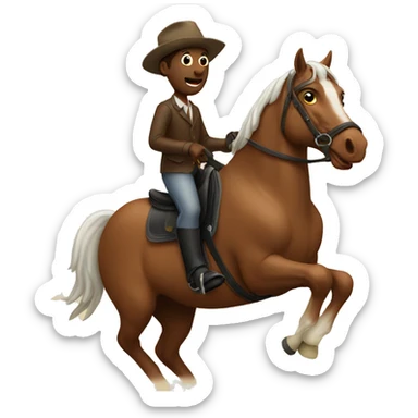 Horse riding a worm sticker