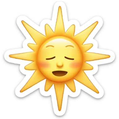 a sleepy sun struggling to stay awake sticker