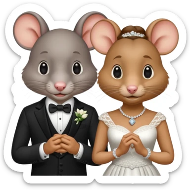 rat husband wife sticker