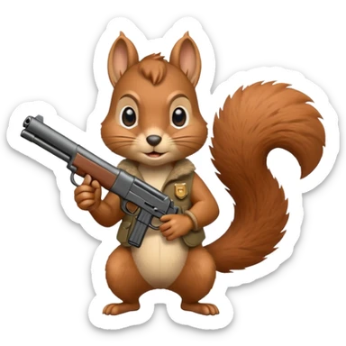Squirrel with a gun sticker