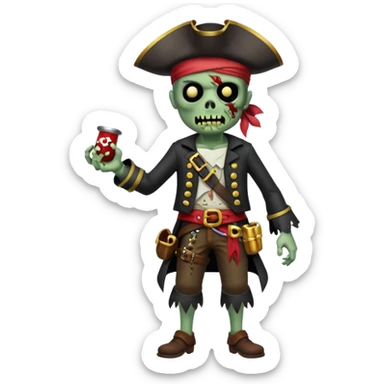 Pirate Zombie full body sticker