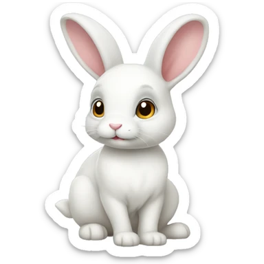 a cute little white couqette rabbit sticker