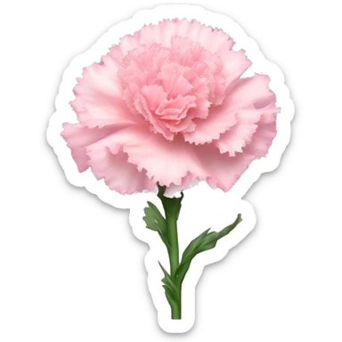 Carnation "A pastel pink carnation with frilled, glowing edges, surrounded by tiny glittering particles and a soft, dreamy aura." sticker