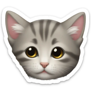 Kitten curled up in a basket sticker