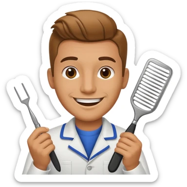 barber with comb




 sticker