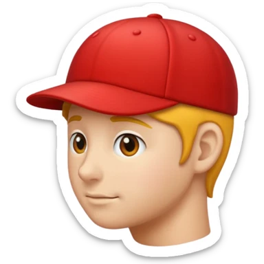 Red cap side profile without face sticker