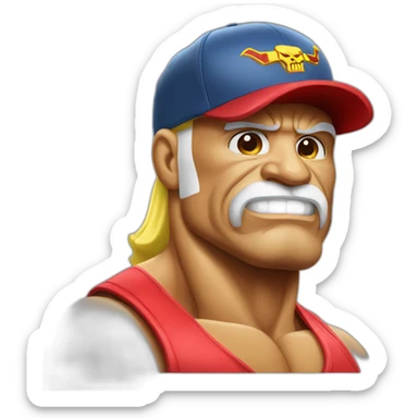 hulk hogan wrestler with a baseball cap sticker