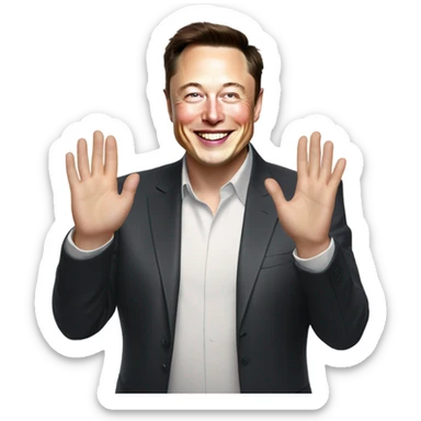 Elon Musk giving high five  sticker