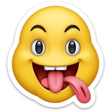 freaky emoji tongue out  sticker