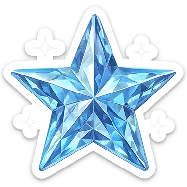 mini star with crystal texture, glamorous and stylish, no background sticker
