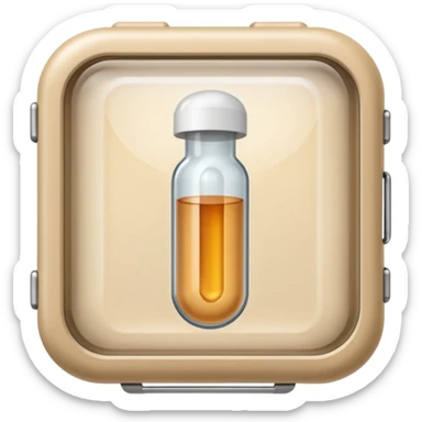 medicine capsule in case in nutral colors sticker