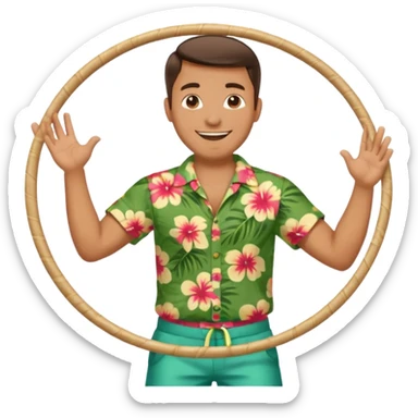 man Hula hoopin sticker