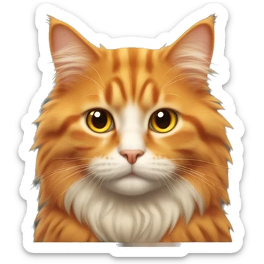 Fluffy orange cat sticker