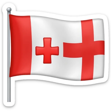 Flag red background red cross sticker