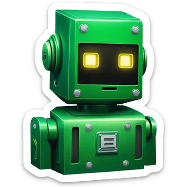 Verdant Green variant DaftPunk-style robot talk box sticker