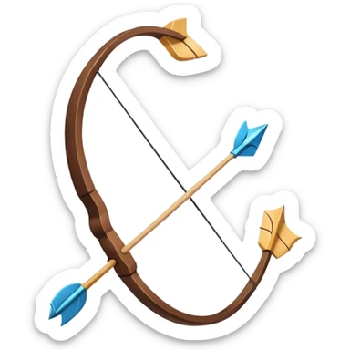 bow and arrow, simple and bold sticker