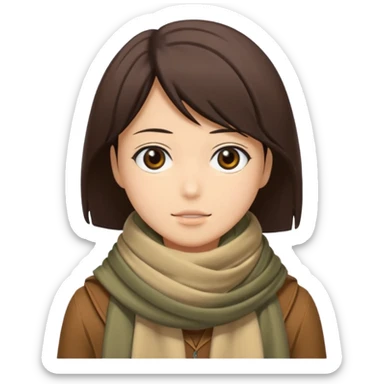 Mikasa acremen with scarf emoji sticker
