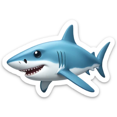 pastel blue shark sticker