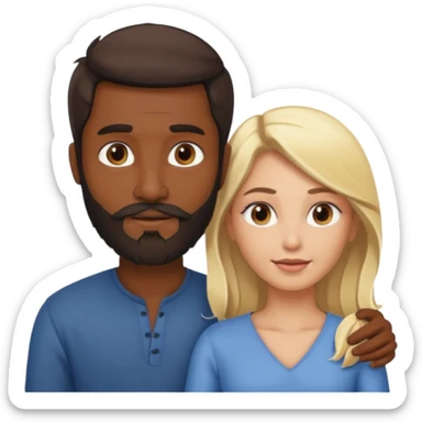 Indian man with beard holding naked blonde woman sticker