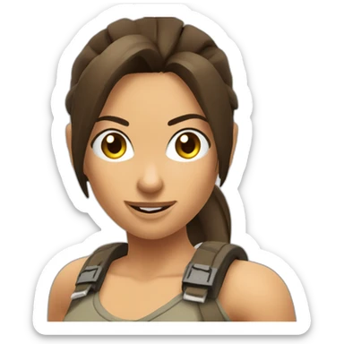 Lara croft winking sticker