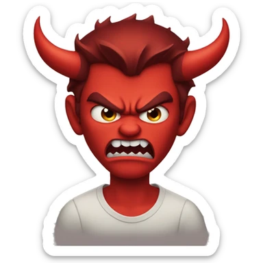 Angry devil sticker