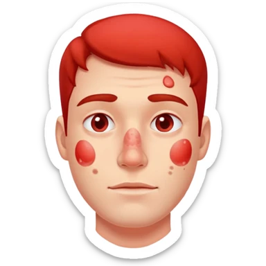 red pimples on male face  sticker
