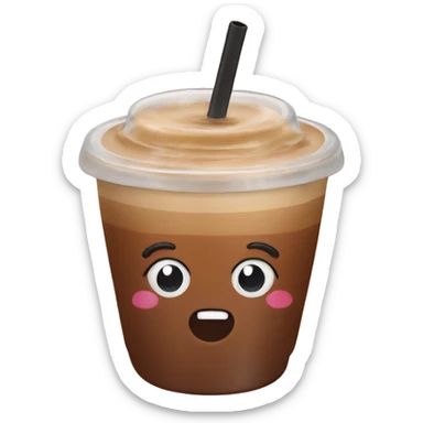 An iced coffee in a cute cup sticker