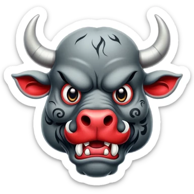 ''tattooed''-scary-looking-bulls with-heavy-face-tattoes sticker