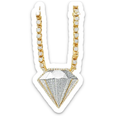 diamond tennis chain with diamond pendant sticker