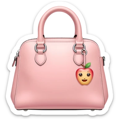 trendy pastel pink women's bag apple emojis style sticker