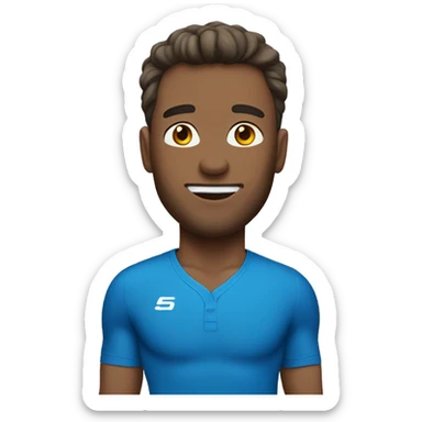 sport man in blue sport suit sticker